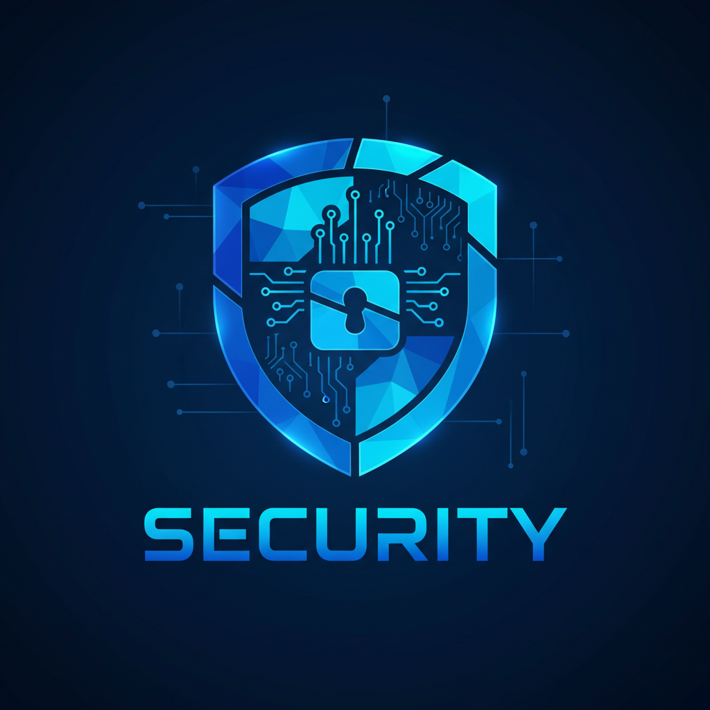 Digital padlock icon glowing blue on dark circuit board background representing cybersecurity